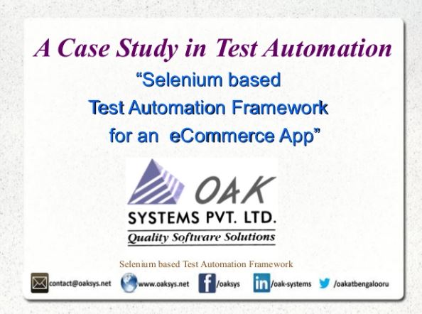 Test automation framework Selenium - Case Study